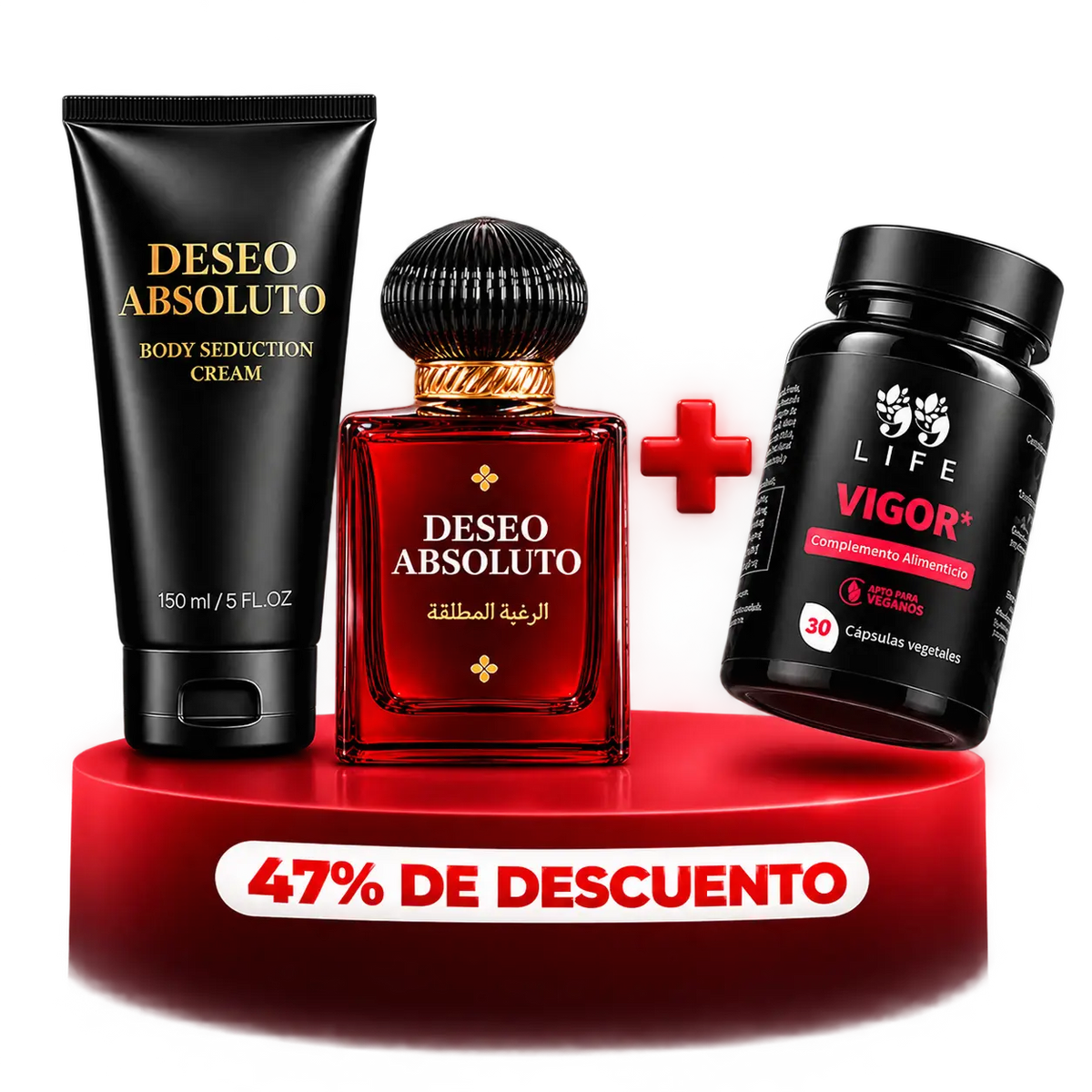 Deseo Absoluto +  1x Crema Corporal Seduction + 1x Vigor Absoluto