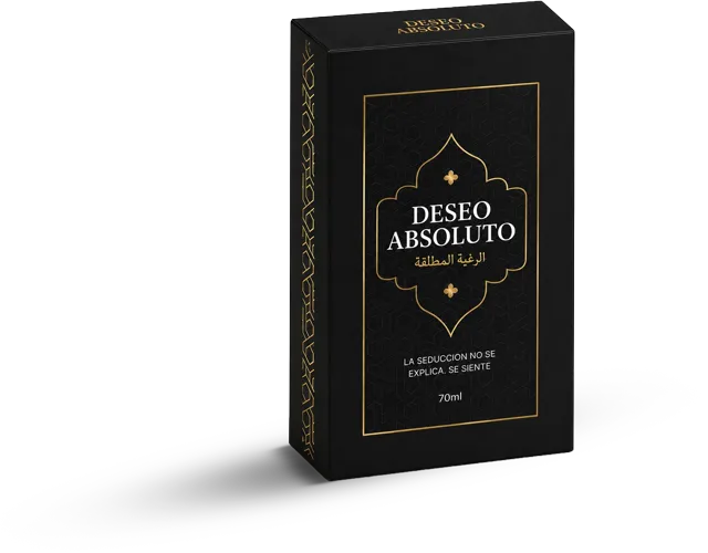 Caja oficial negra de Deseo Absoluto con el sello dorado en la tapa